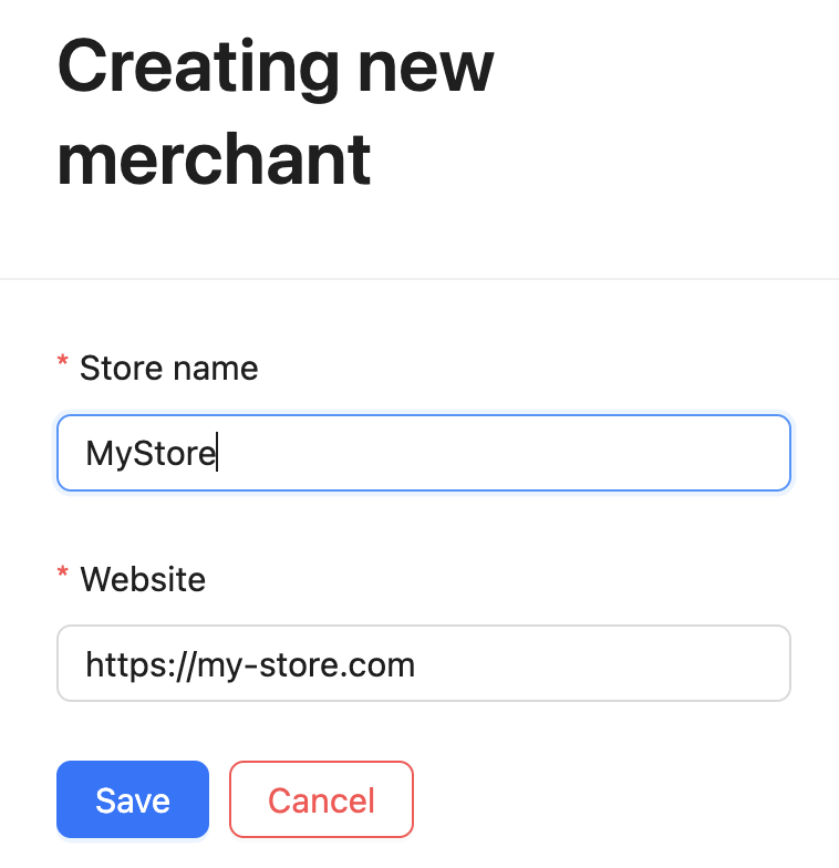 Merchant Creation